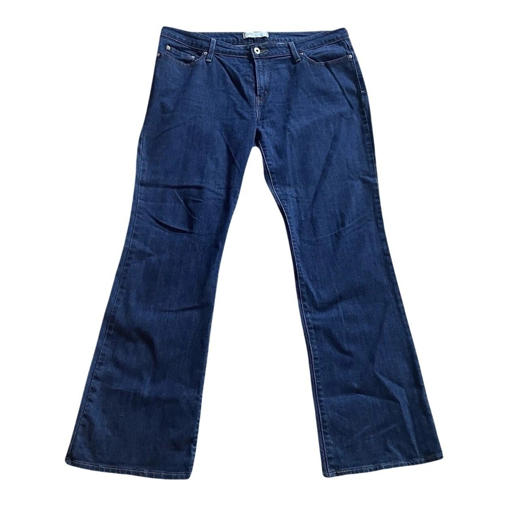 Levi's 545 Low Boot Cut Jeans Womens 16 M Dark Wash Stretch Denim Flap Pocket